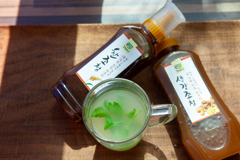 단청가 조청  쌀쌀한 아침 허브티로 즐겨도 너무 좋은 생강조청