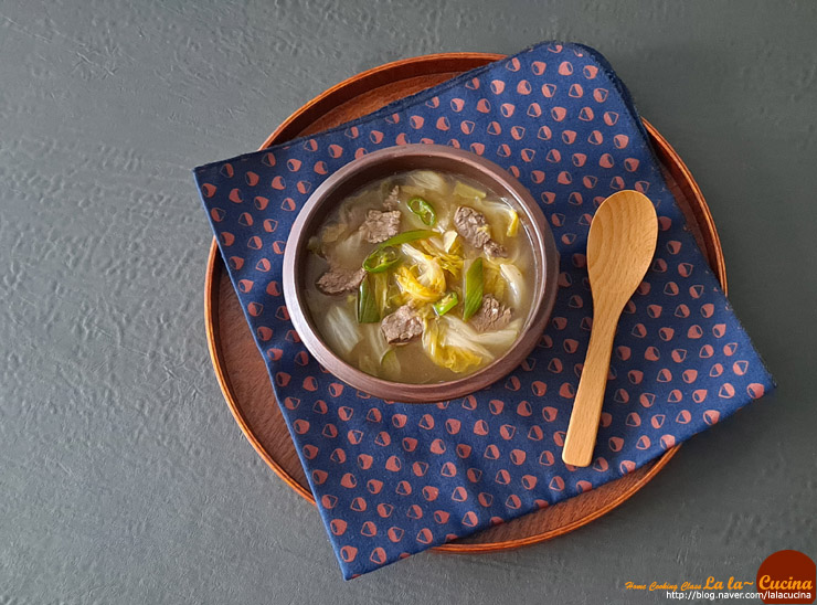 소고기 배추된장국 만들기 깊은 국물맛이 굿-내장산정읍한우