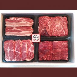 [내장산정읍한우]한우한돈세트1호 4구(2.2kg)등심,양지,삼겹,목살 각600g