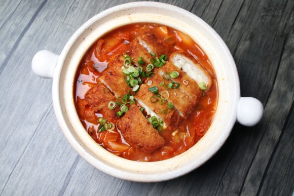 돈까스 요리 - 얼큰 돈까스나베 만들기