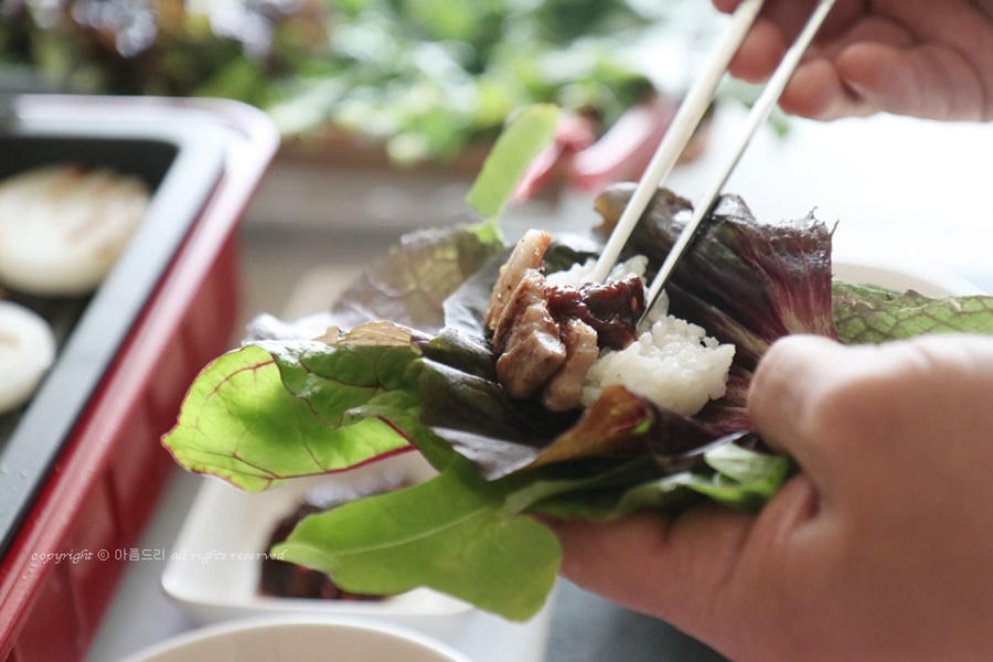 대경농원 유기농 쌈채소 종류, 삼겹살 파티했어요~~