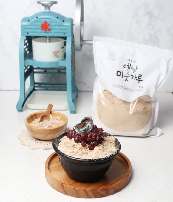 옛날 팥빙수 만들기 - 옛날 미숫가루로 밀크빙수, 눈꽃빙수