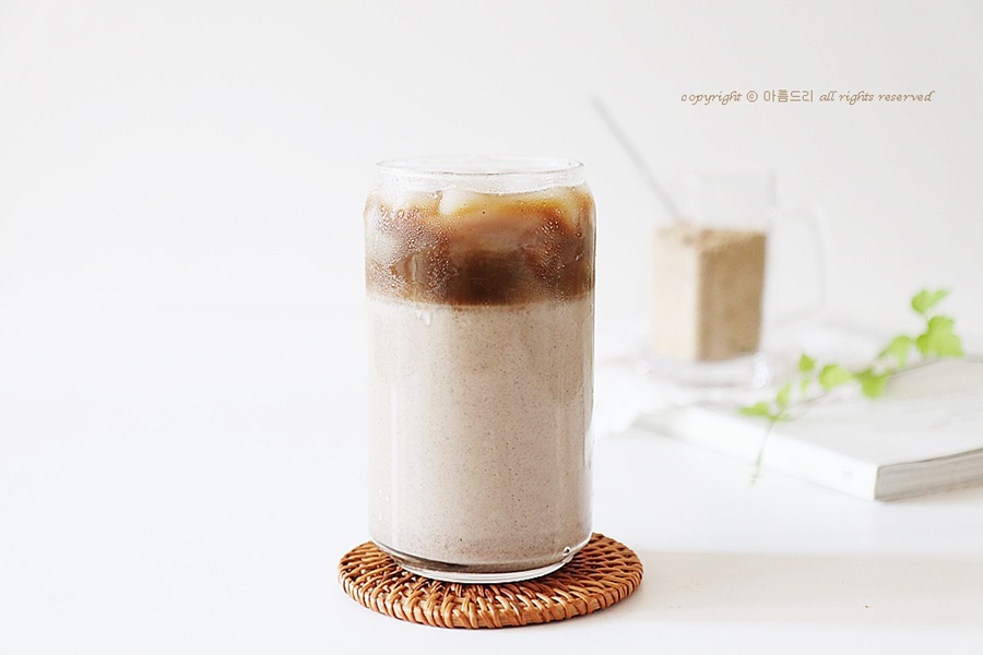 미숫가루 커피라떼~ 옛날미숫가루로 홈카페 레시피