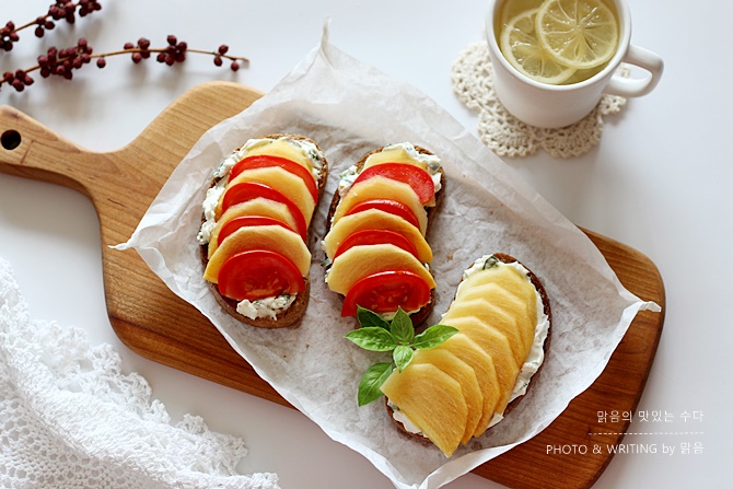 태추 단감 토스트만들기, 초간단 브런치 단감 요리