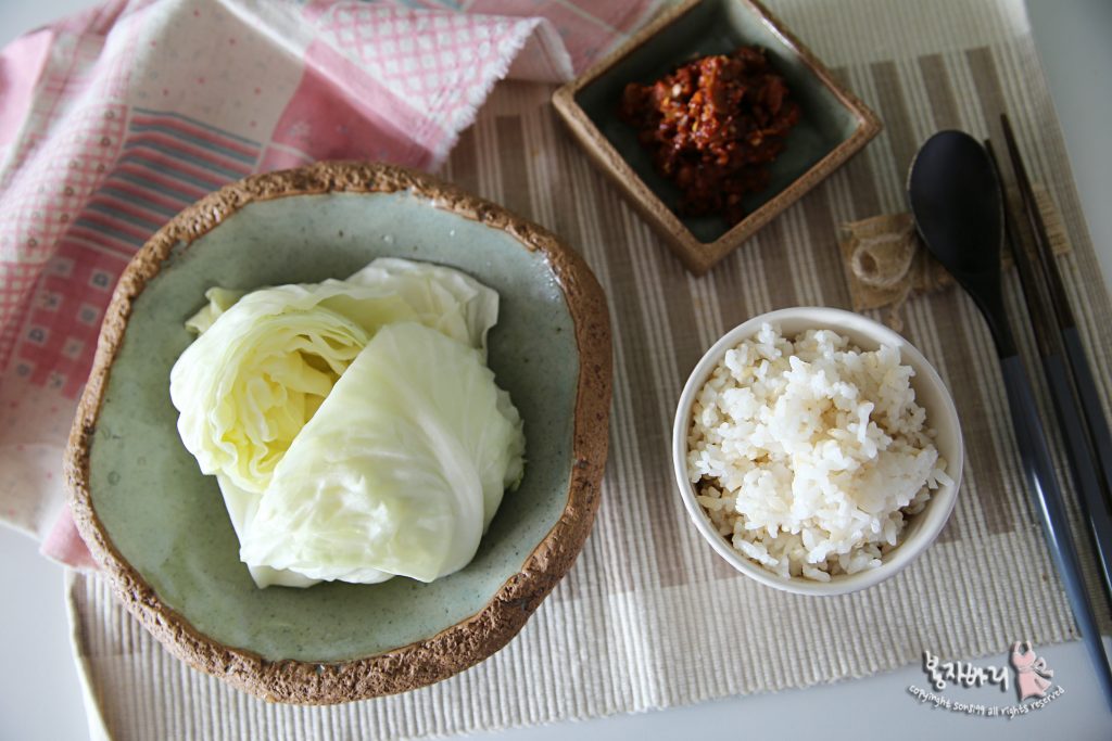 양배추 전자레인지 찌기 양배추쌈 쌈장 만드는법까지