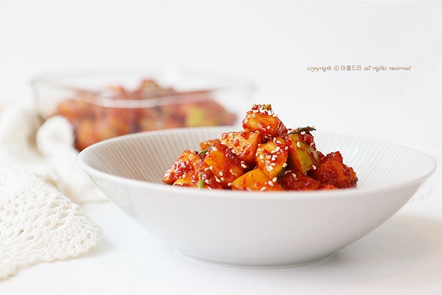 태추단감 깍두기 담그기 ! 아삭 달콤해서 더 특별한 반찬~