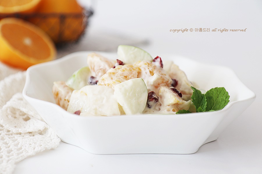 과일사라다 만들기! 새콤달콤 맛있는 황금향을 더한 추억돋는 반찬~