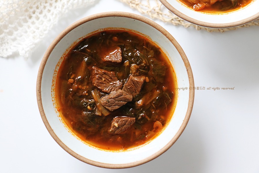 소고기얼갈이된장국 ! 얼큰하고 구수해요~~