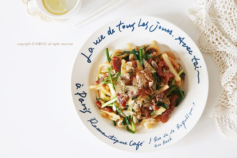 훈제오리 요리 볶음우동 만드는법! 프리미엄 오리선물세트~~