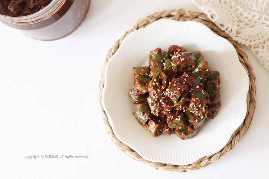 오이고추된장무침!  아삭하고 맛있게 네자매 재래식된장~