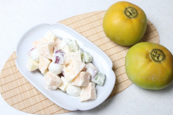 태추단감으로 사라다 만들기, 단감요리