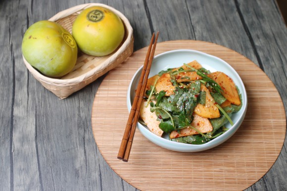 단감요리, 단감참나물무침