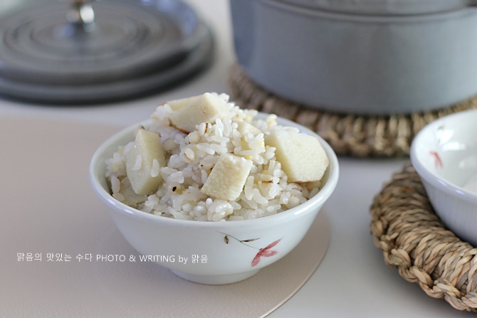 둥근마 요리로 냄비밥 하는법, 마밥 만드는 법