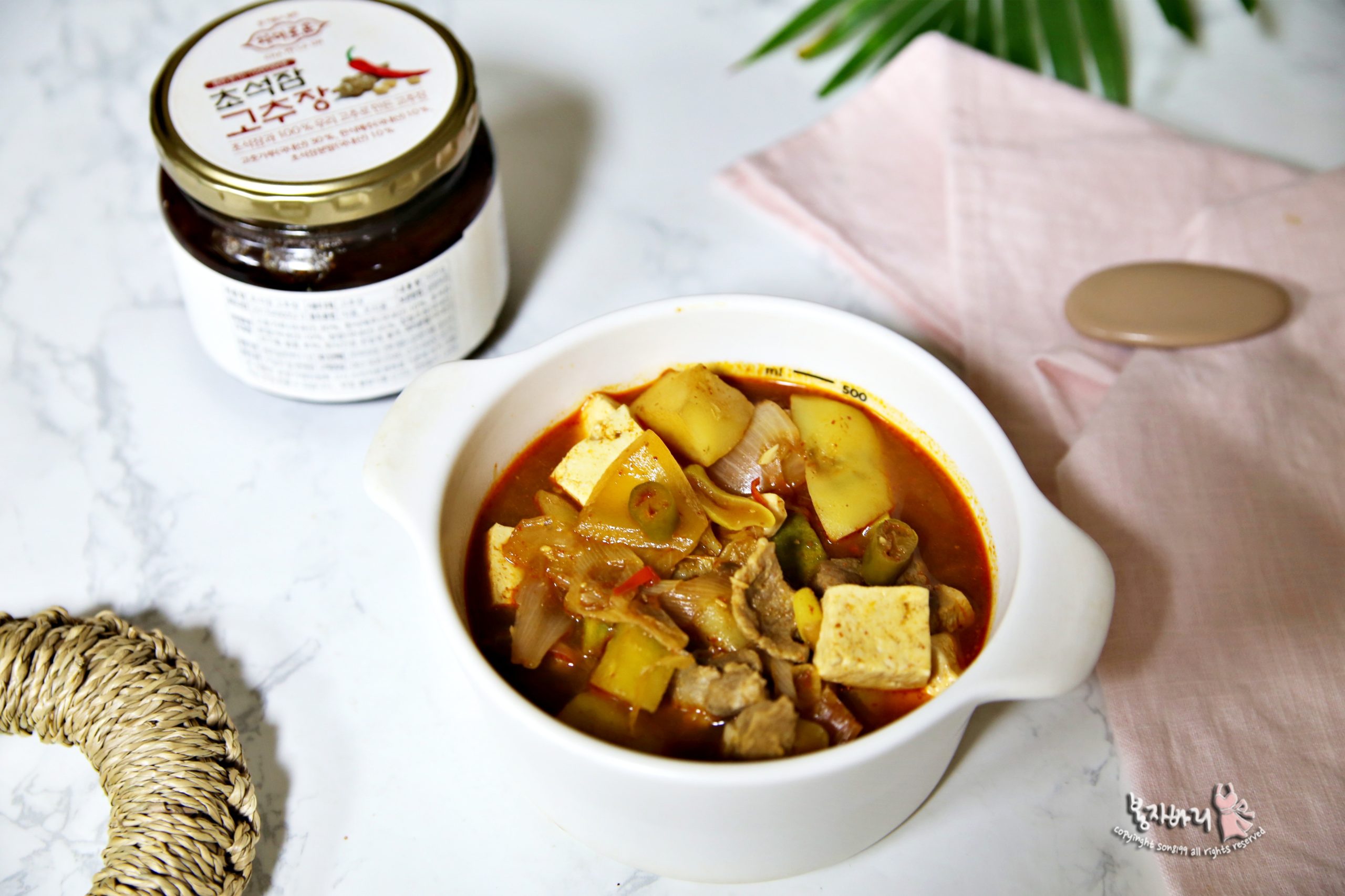 애호박 고추장찌개 레시피 감자 돼지고기 고추장찌개 초석잠 고추장