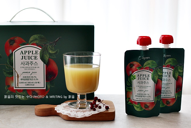 2그램 사과주스, 사과와 새싹인삼이 들어가 맛도 굿!! 영양도 굿!!