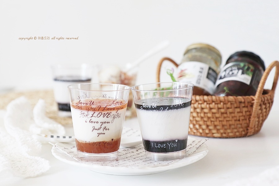 판나코타 잼 우유푸딩 만들기 ! 디저트 레시피~