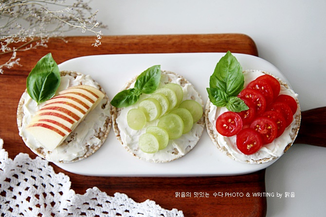 뻥튀기 과일 샌드위치 만들기, 현미연근팝 쌀과자 요리