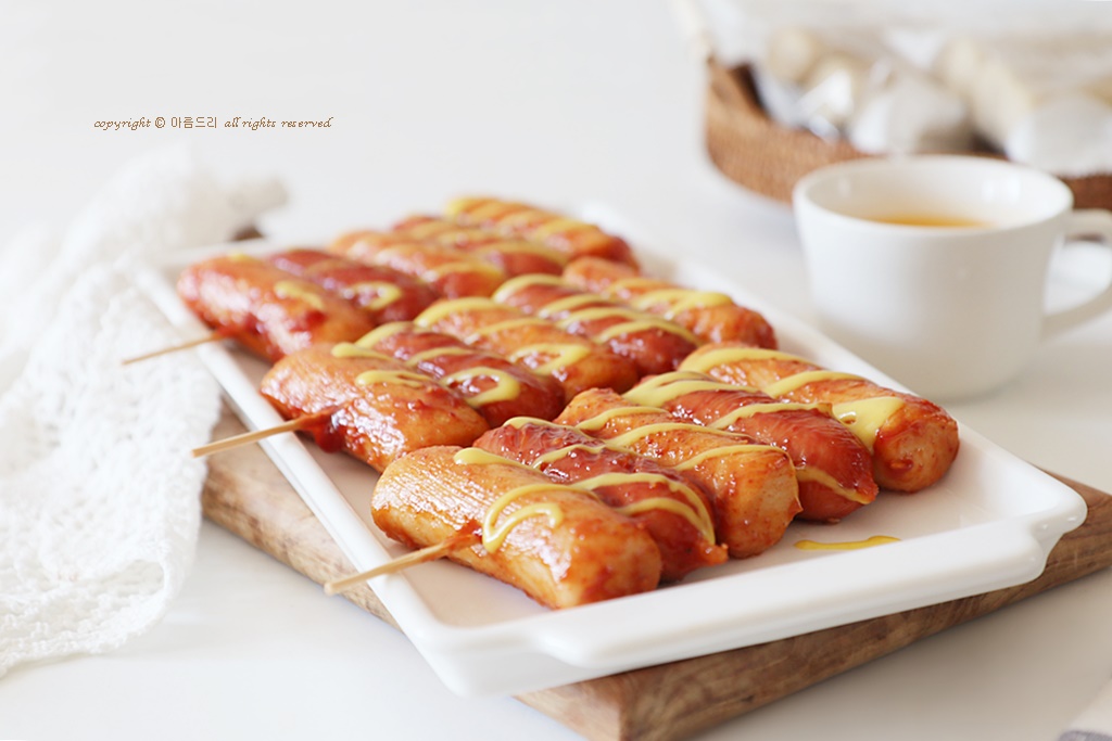 소떡소떡 만들기 소스 양념 레시피 유기농 현미가래떡 ~