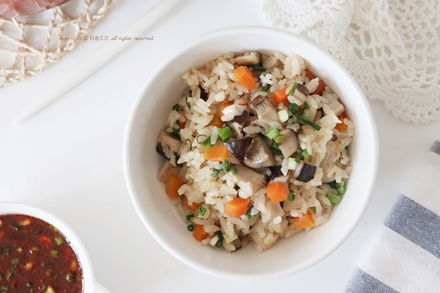 표고버섯밥 레시피 생표고버섯밥 양념장 만드는 법
