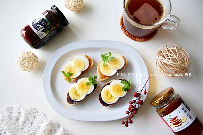 잼 올린 에그토스트 레시피, 초간단 계란 토스트, 오디잼&사과잼 요리