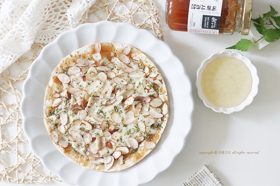 또띠아피자 만들기 !  사과잼  또띠아 꿀피자 간단한 간식 요리