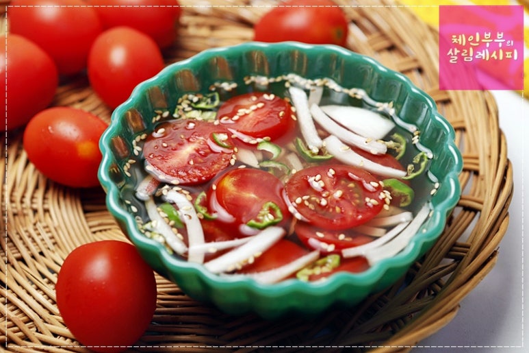 상큼 터지는 방울토마토냉국 만드는 법 / 방울토마토요리 / 여름국물요리