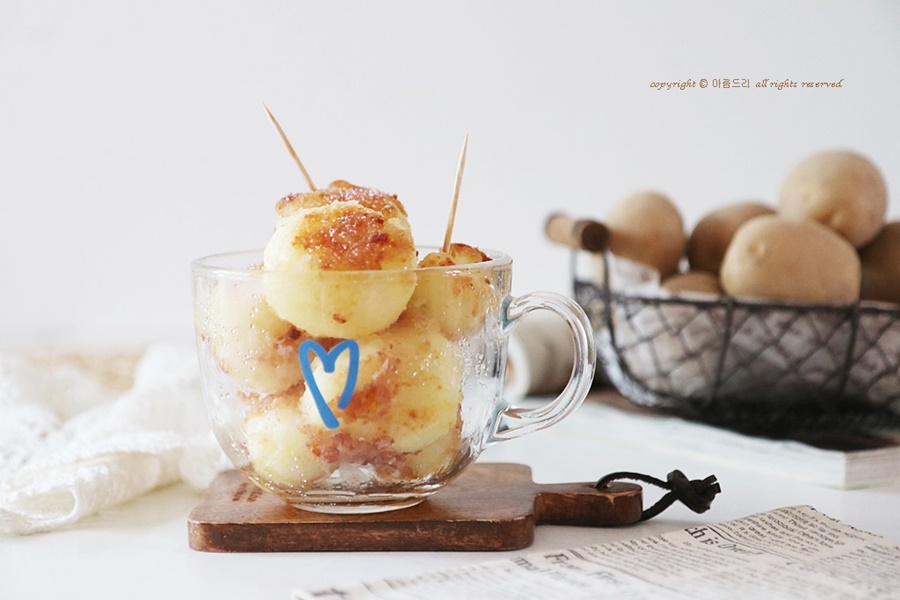 휴게소 감자 만들기 알감자버터구이 버터감자구이 두백 감자 요리 ~