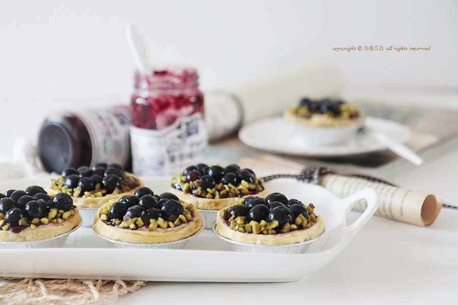 블루베리 타르트 만들기 ! 크림치즈 필링 만드는법 간단 레시피